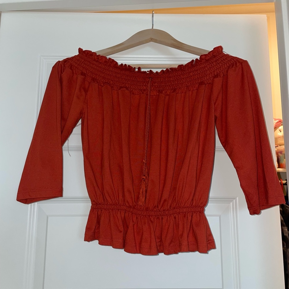 Orange off the shoulder top